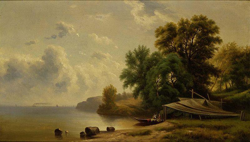 Robert Scott Duncanson Landscape with Campsite oil painting image